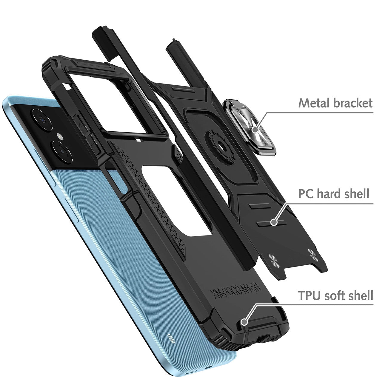 Wozinsky Ring Armor case for Samsung Galaxy A03 armored cover magnetic holder ring black_2
