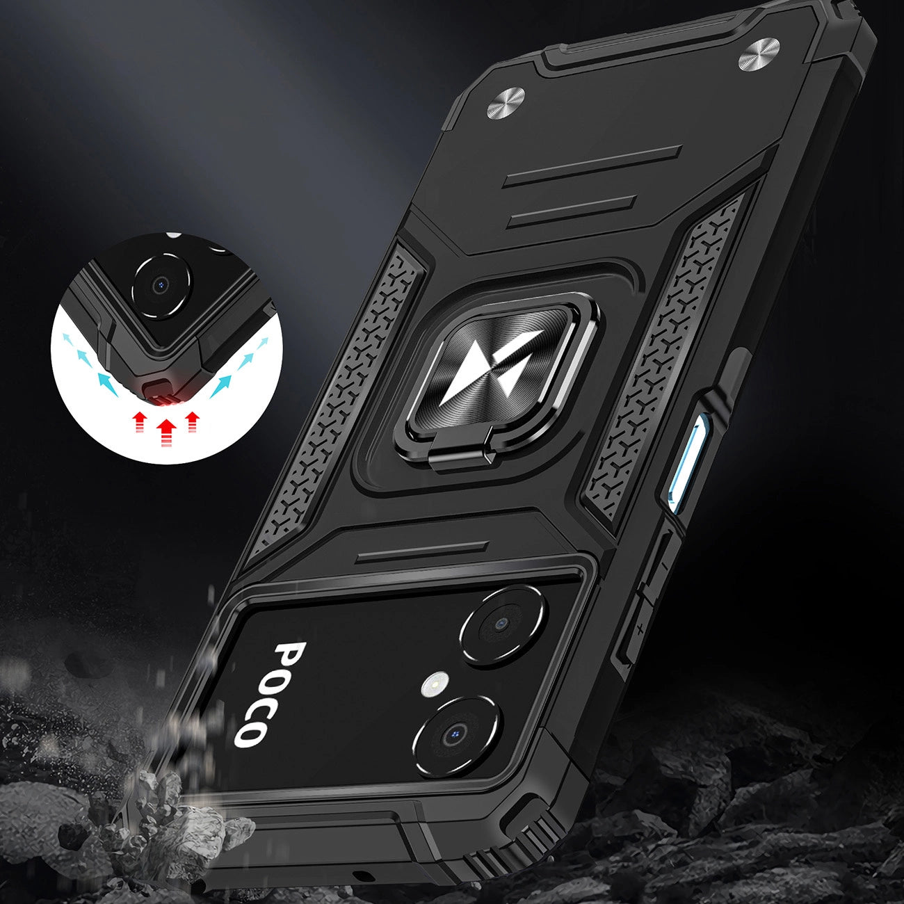 Wozinsky Ring Armor case for Samsung Galaxy A03 armored cover magnetic holder ring black_5
