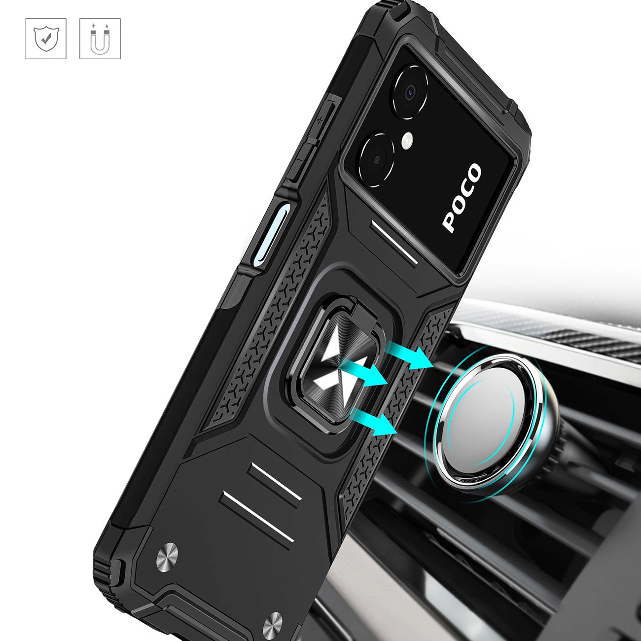 Wozinsky Ring Armor case for Samsung Galaxy A03 armored cover magnetic holder ring black_6