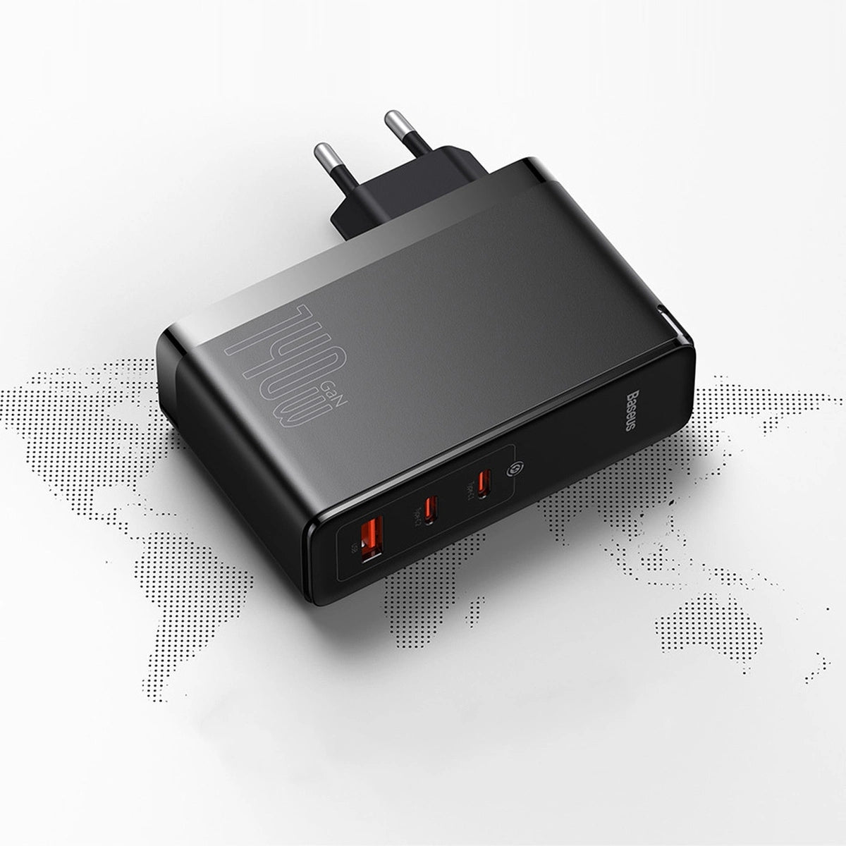 Wall charger Baseus GaN5 Pro 2xUSB-C + USB, 140W (black)_23