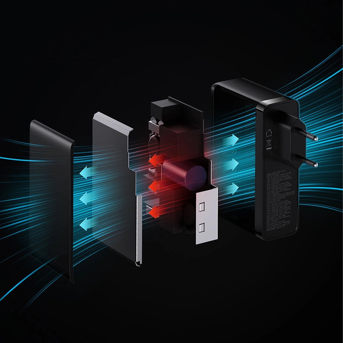 Wall charger Baseus GaN5 Pro 2xUSB-C + USB, 140W (black)_25