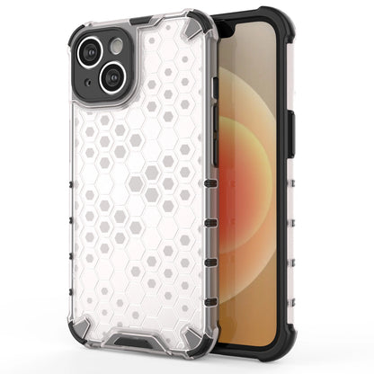 Honeycomb case for iPhone 14 armored hybrid cover transparent_0