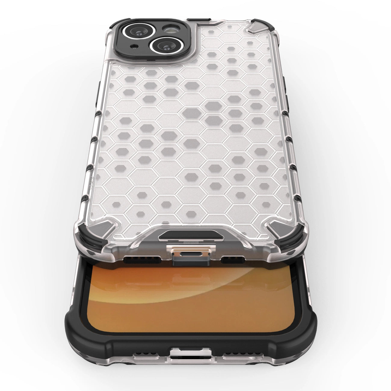 Honeycomb case for iPhone 14 Plus armored hybrid cover blue_13
