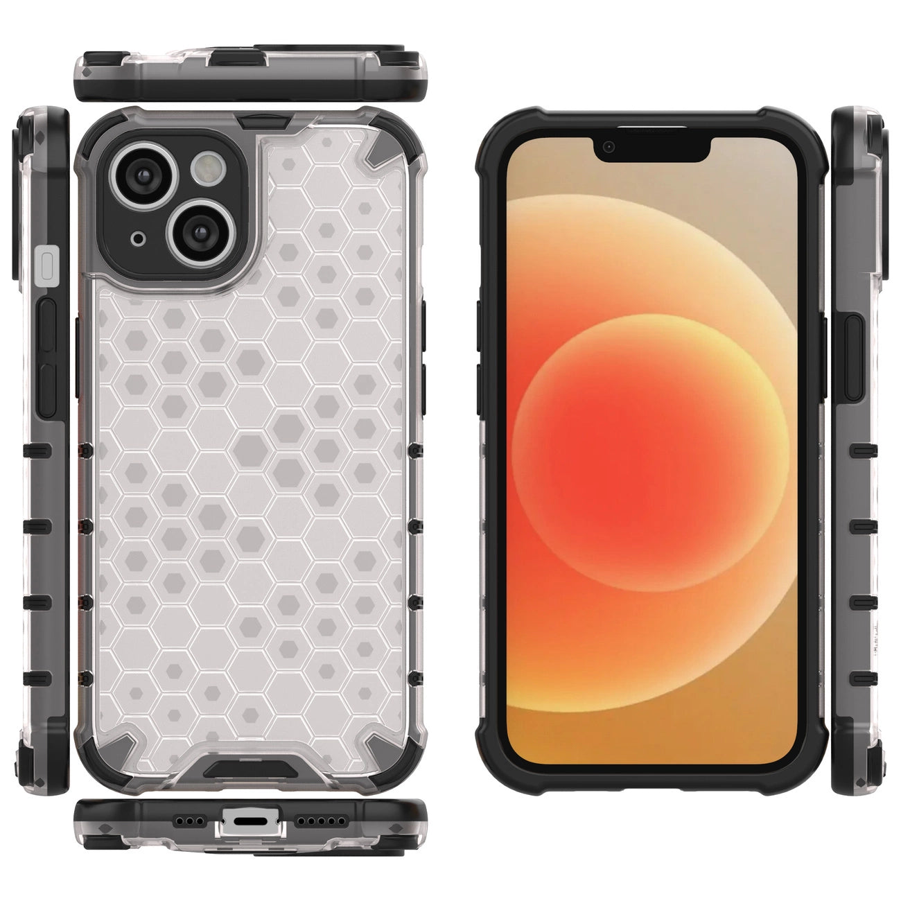 Honeycomb case for iPhone 14 Plus armored hybrid cover blue_15