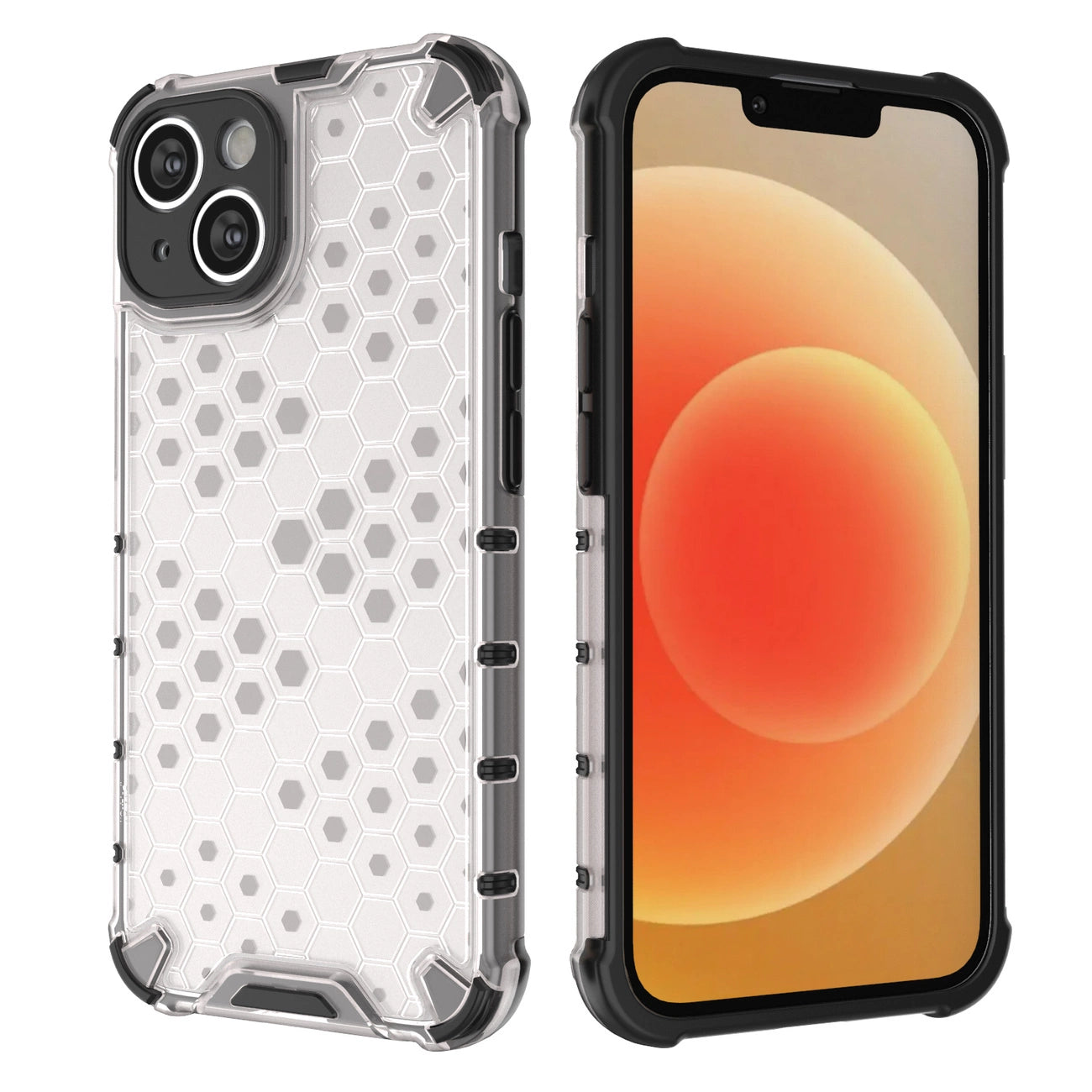Honeycomb case for iPhone 14 Plus armored hybrid cover blue_17