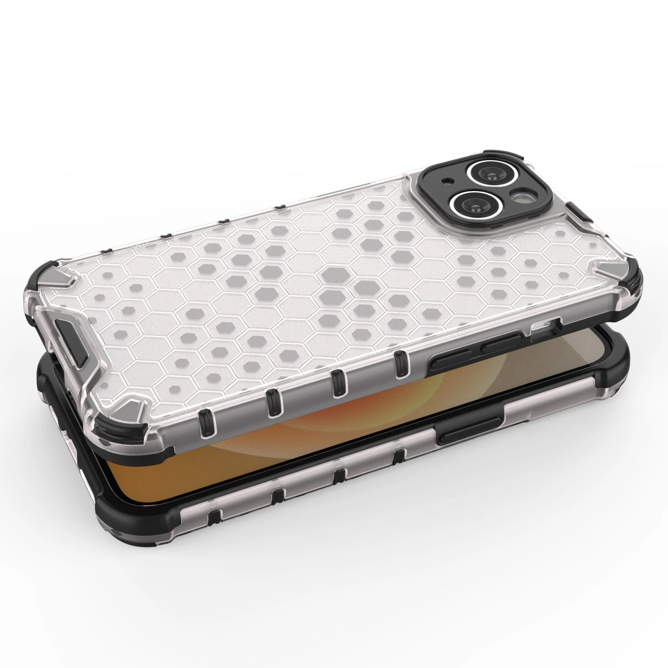 Honeycomb case for iPhone 14 Plus armored hybrid cover blue_1