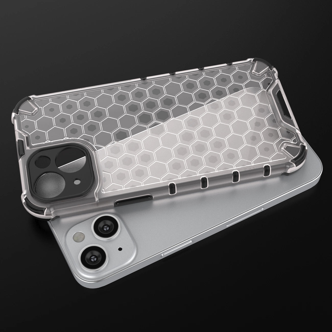 Honeycomb case for iPhone 14 Plus armored hybrid cover blue_5