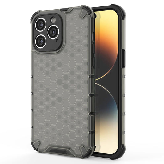 Honeycomb case for iPhone 14 Pro armored hybrid cover black_0