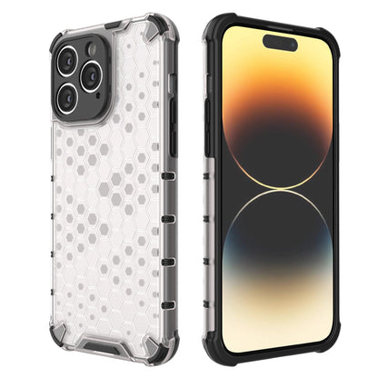 Honeycomb case for iPhone 14 Pro armored hybrid cover transparent_14