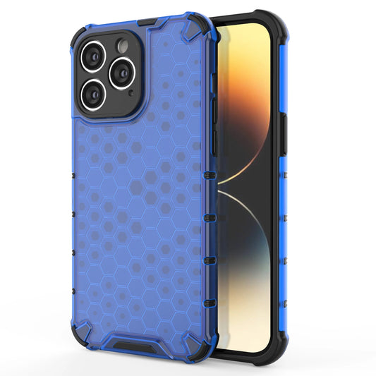 Honeycomb case for iPhone 14 Pro Max armored hybrid cover blue_0