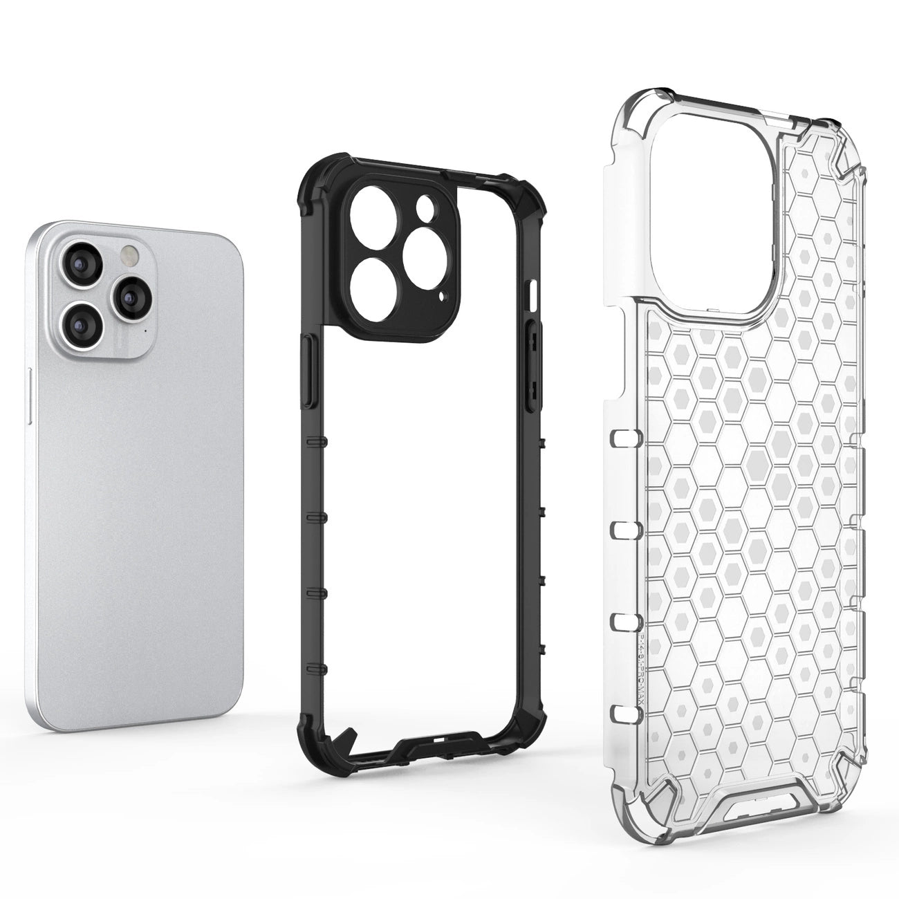 Honeycomb case for iPhone 14 Pro Max armored hybrid cover blue_4