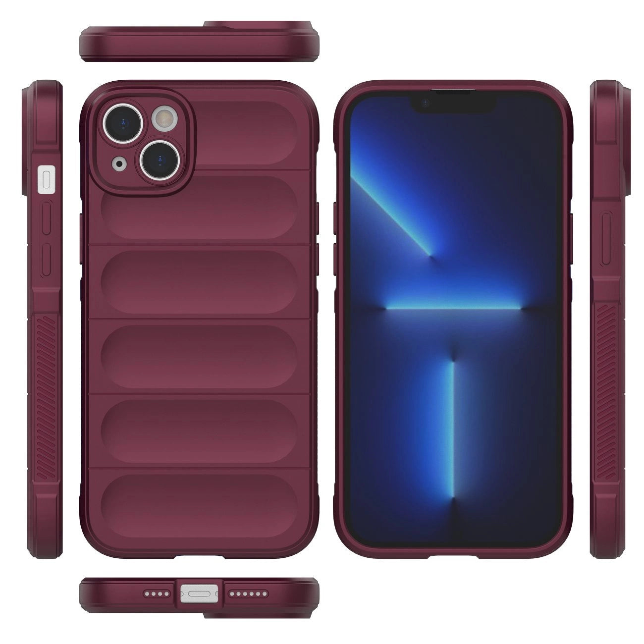 Magic Shield Case case for iPhone 14 Plus elastic armored case in burgundy_5