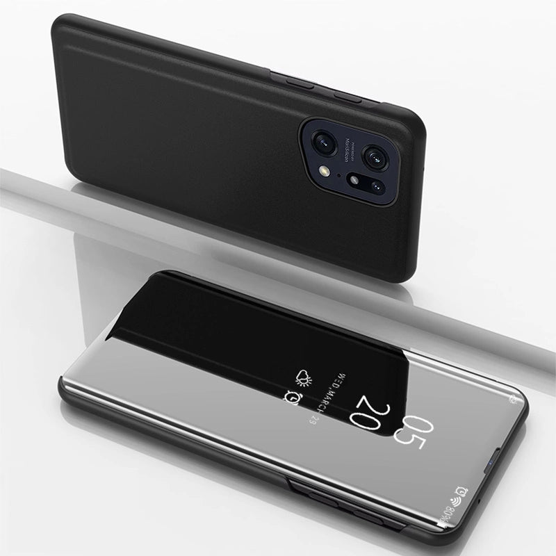 Clear View Case cover for Oppo Find X5 Pro cover with a flap black_1