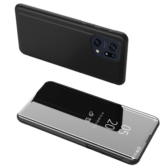 Clear View Case cover for Oppo Find X5 Pro cover with a flap black_0