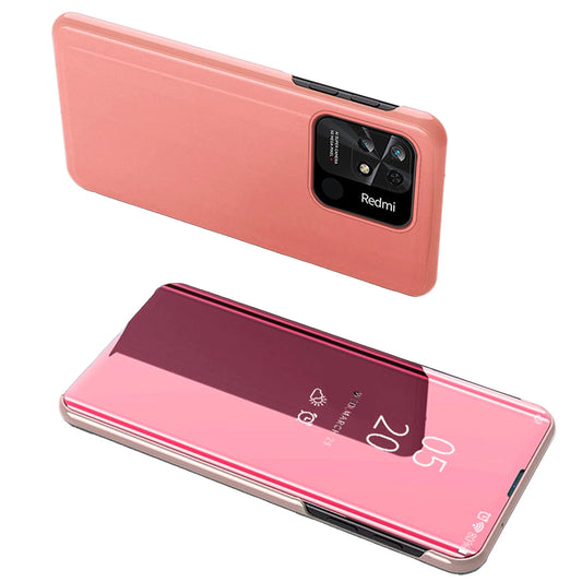 Clear View Case cover for Xiaomi Redmi 10C cover with a flap pink_0
