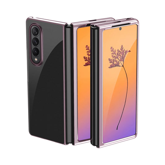 Plating Case for Samsung Galaxy Z Fold 4 cover with a metallic frame pink_0