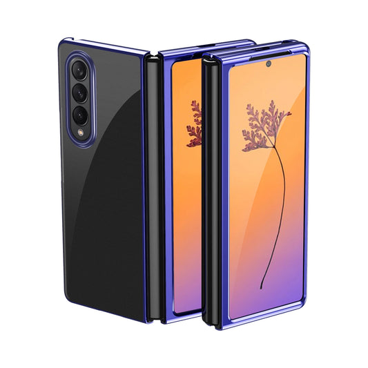 Plating Case case for Samsung Galaxy Z Fold 4 cover with a metallic frame blue_0