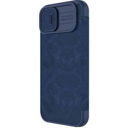 Nillkin Qin Leather Pro Case iPhone 14 Plus Camera Cover Holster Cover Flip Case Blue_2