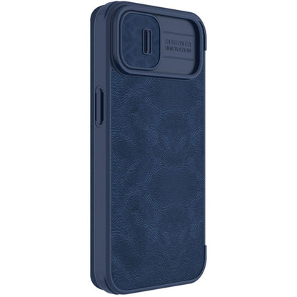 Nillkin Qin Leather Pro Case iPhone 14 Plus Camera Cover Holster Cover Flip Case Blue_3