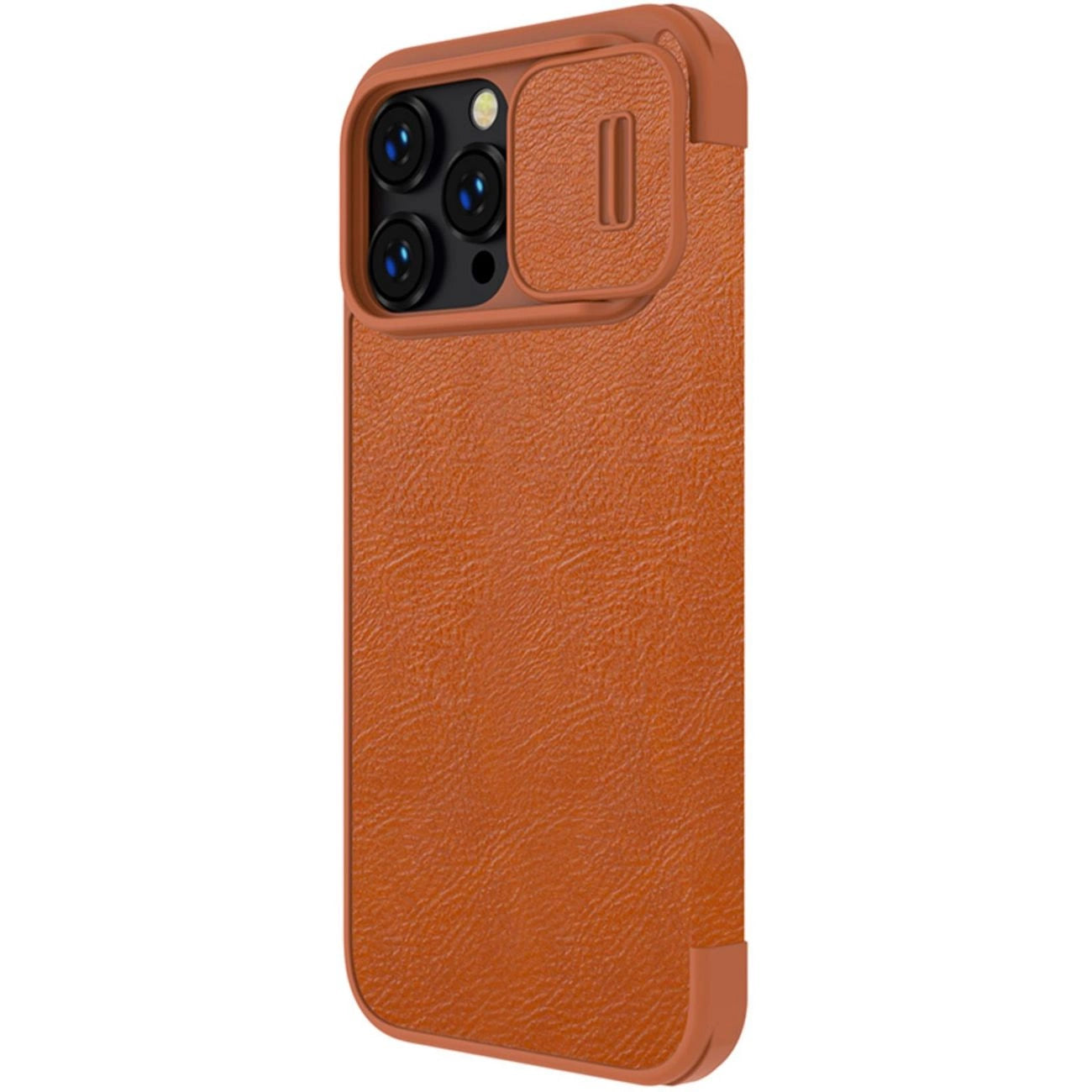 Nillkin Qin Leather Pro Case iPhone 14 Pro Max Camera Cover Holster Cover Flip Case Brown_3