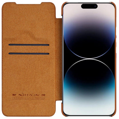 Nillkin Qin Leather Pro Case iPhone 14 Pro Max Camera Cover Holster Cover Flip Case Brown_1