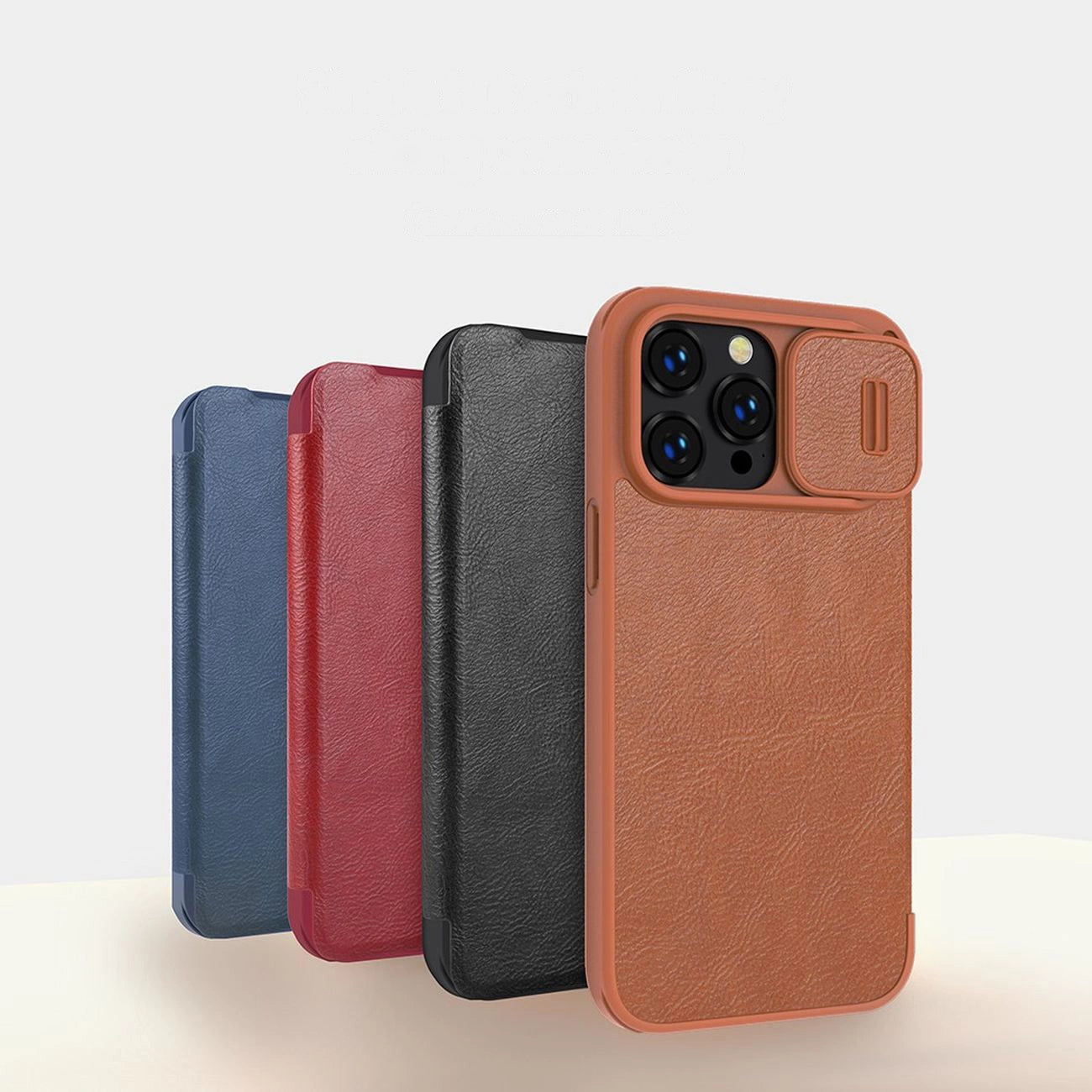 Nillkin Qin Leather Pro Case iPhone 14 Pro Max Camera Cover Holster Cover Flip Case Brown_7