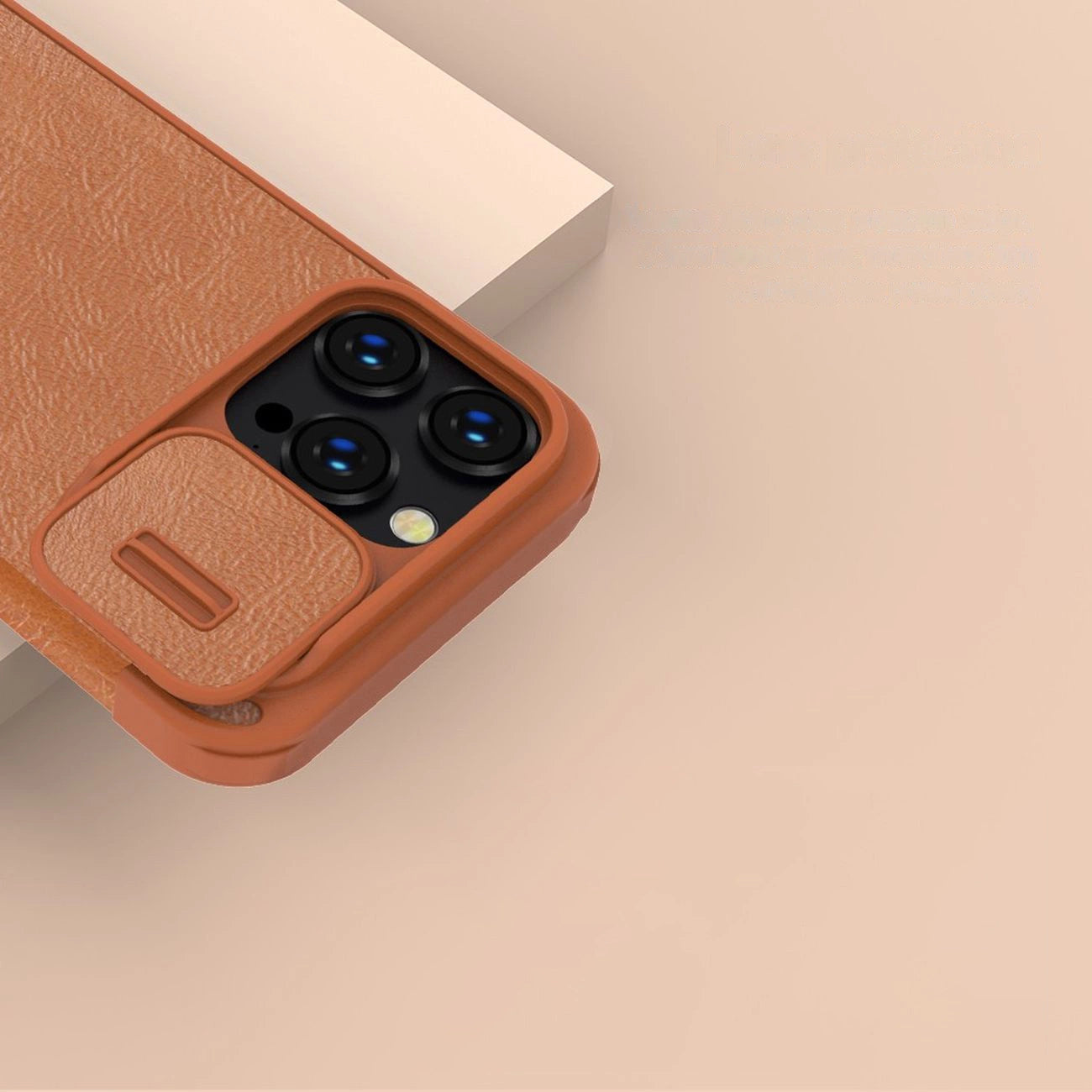 Nillkin Qin Leather Pro Case iPhone 14 Pro Max Camera Cover Holster Cover Flip Case Brown_9