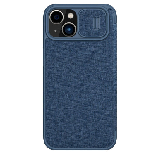Nillkin Qin Cloth Pro Case Case for iPhone 14 Plus Camera Cover Holster Cover Flip Case Blue_0