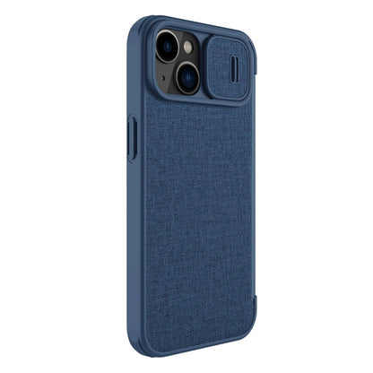 Nillkin Qin Cloth Pro Case Case for iPhone 14 Plus Camera Cover Holster Cover Flip Case Blue_3