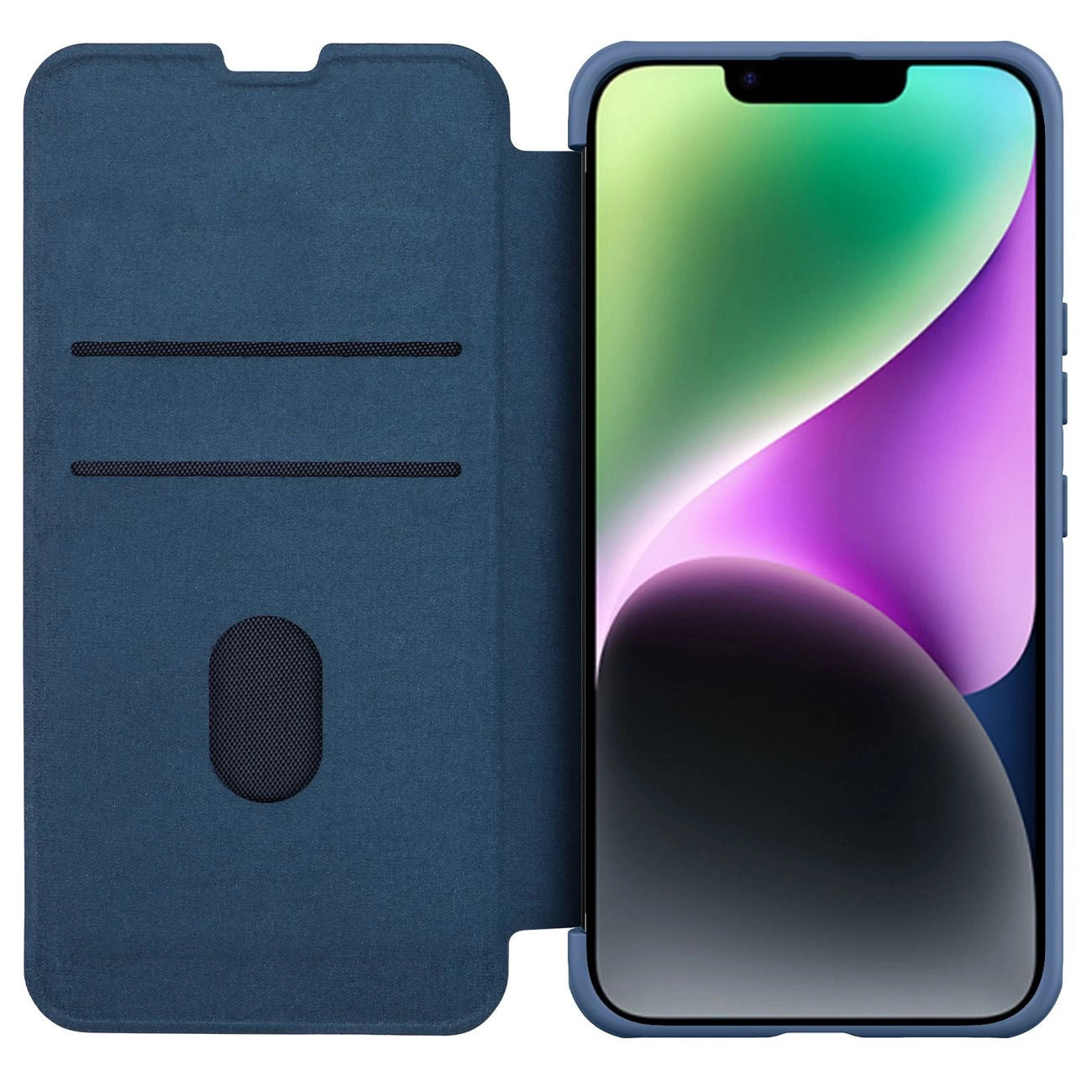 Nillkin Qin Cloth Pro Case Case for iPhone 14 Plus Camera Cover Holster Cover Flip Case Blue_4