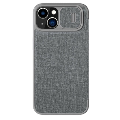 Nillkin Qin Cloth Pro Case Case for iPhone 14 Plus Camera Cover Holster Cover Flip Case Gray_0