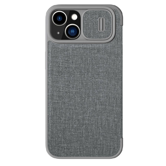 Nillkin Qin Cloth Pro Case Case for iPhone 14 Plus Camera Cover Holster Cover Flip Case Gray_0