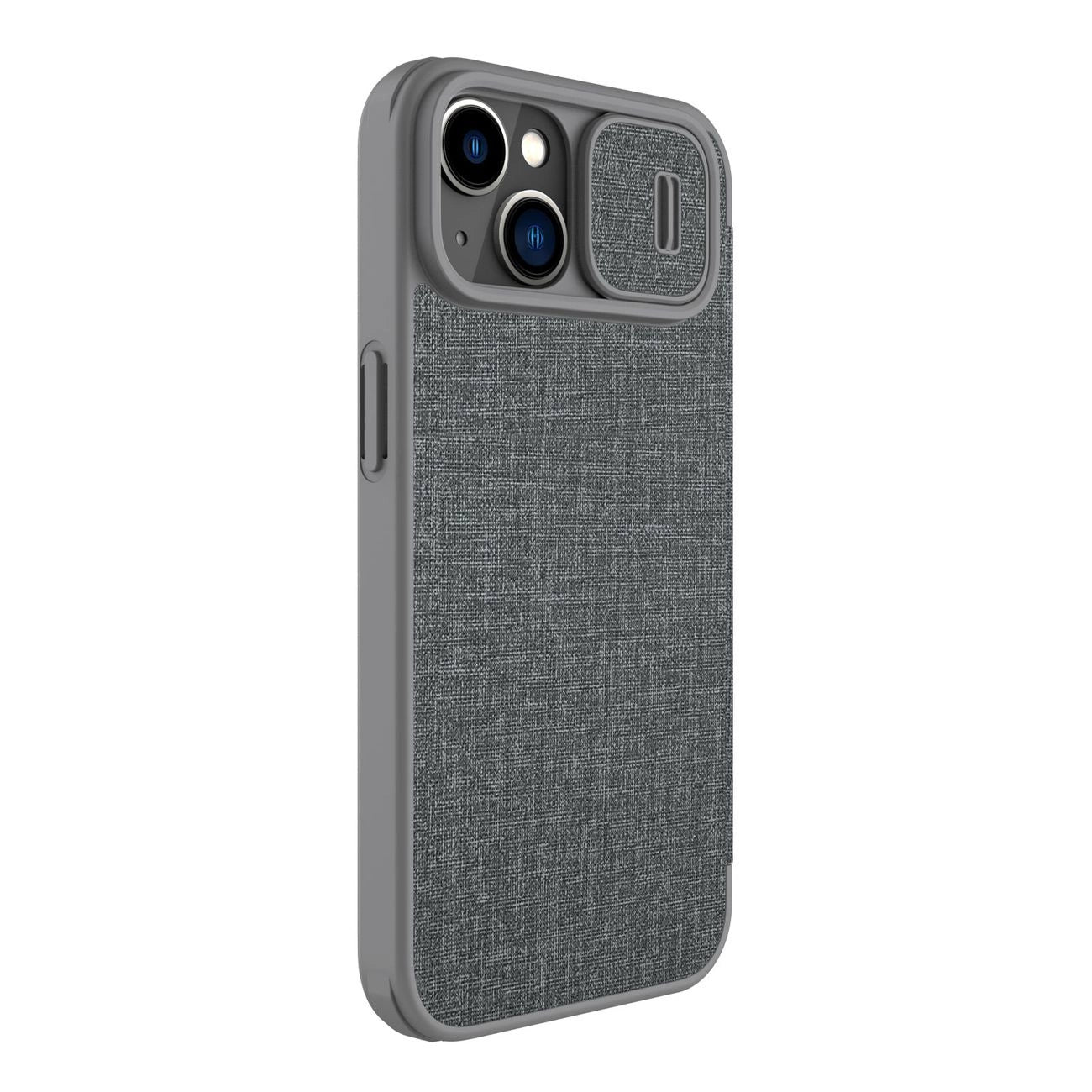 Nillkin Qin Cloth Pro Case Case for iPhone 14 Plus Camera Cover Holster Cover Flip Case Gray_3