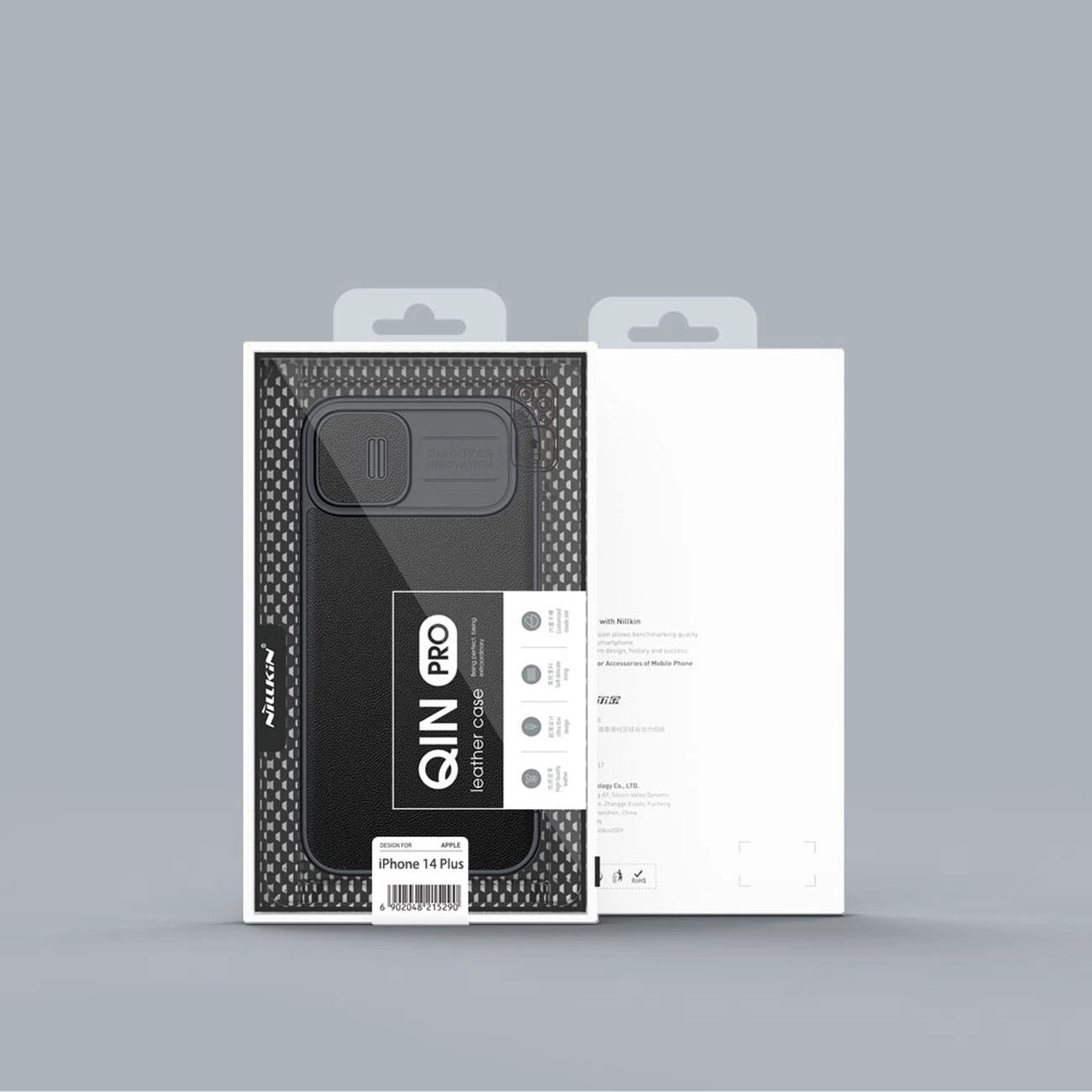 Nillkin Qin Cloth Pro Case Case for iPhone 14 Plus Camera Cover Holster Cover Flip Case Gray_4