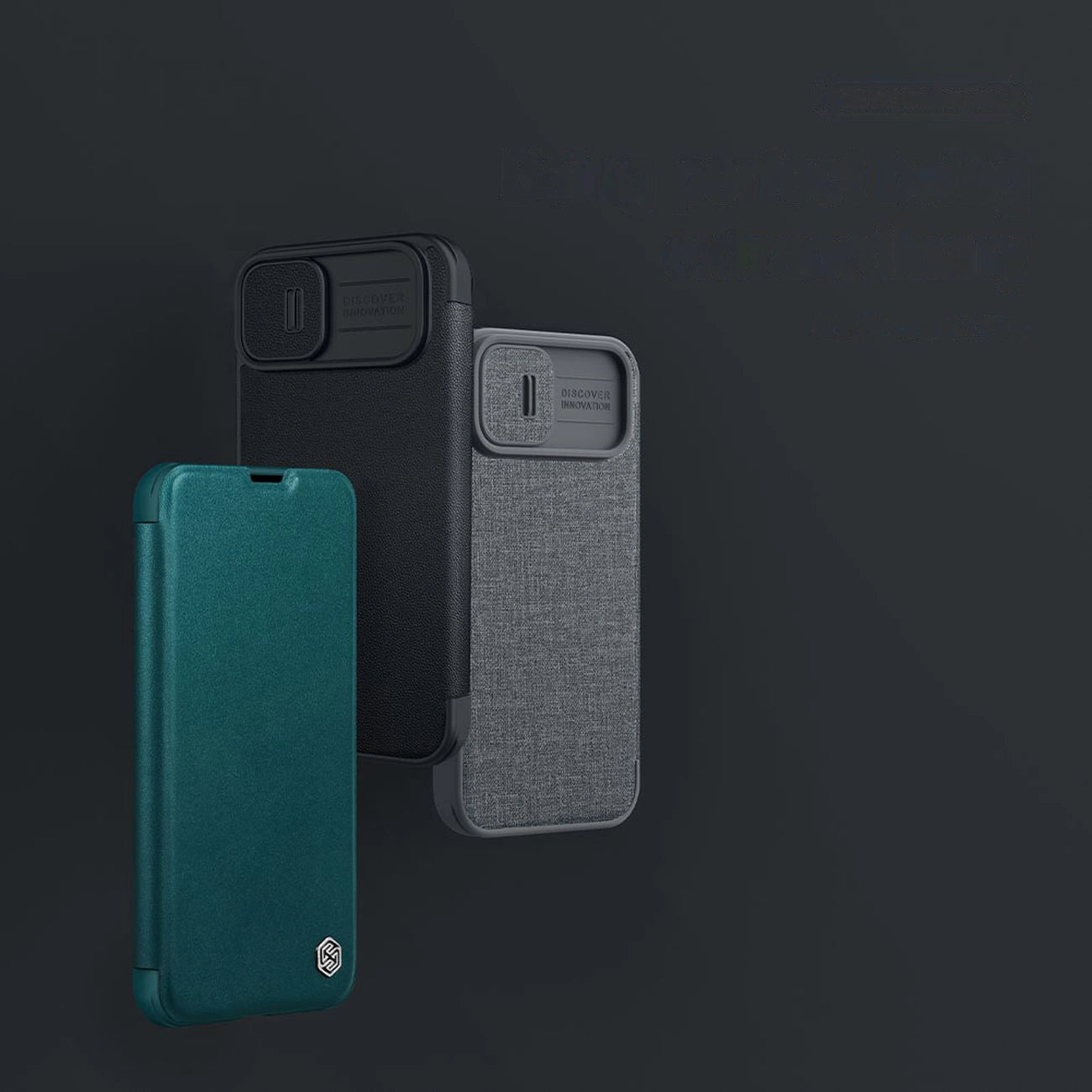 Nillkin Qin Cloth Pro Case Case for iPhone 14 Plus Camera Cover Holster Cover Flip Case Gray_6
