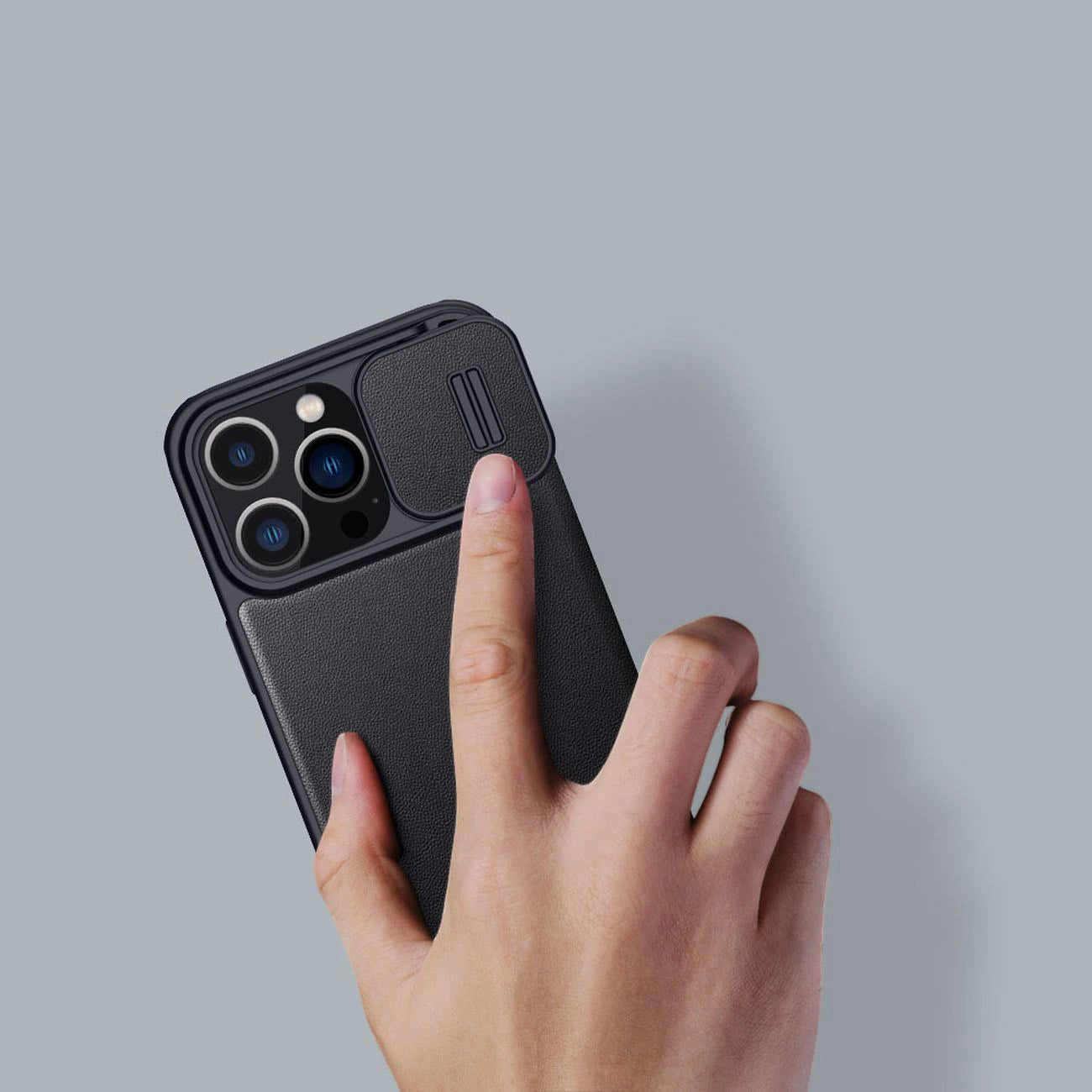 Nillkin Qin Cloth Pro Case Case for iPhone 14 Pro Max Camera Cover Holster Cover Flip Case Blue_13