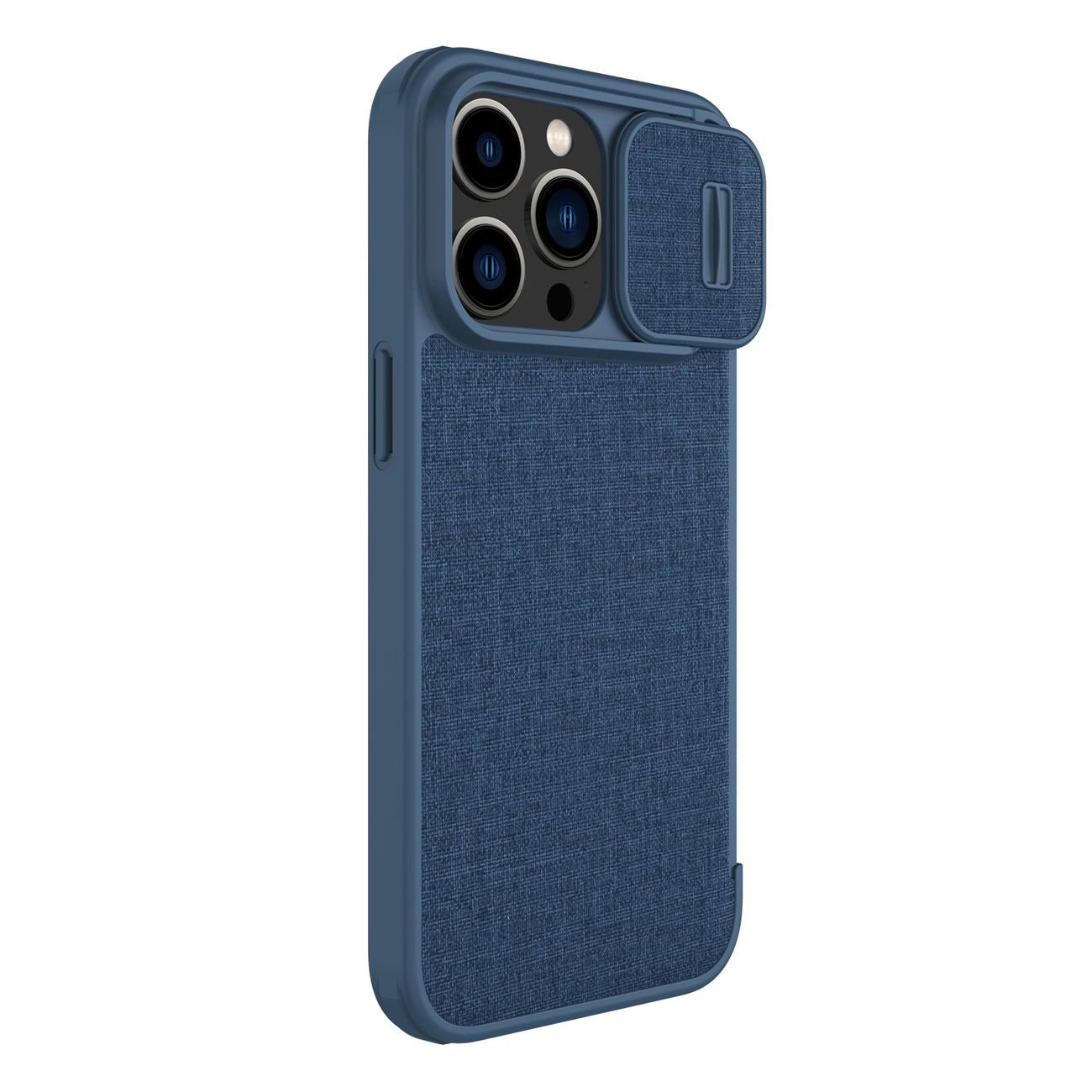 Nillkin Qin Cloth Pro Case Case for iPhone 14 Pro Max Camera Cover Holster Cover Flip Case Blue_3