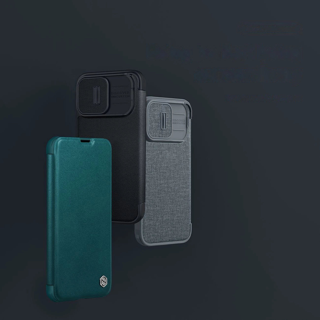 Nillkin Qin Cloth Pro Case Case for iPhone 14 Pro Max Camera Cover Holster Cover Flip Case Blue_7