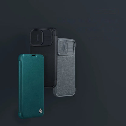 Nillkin Qin Cloth Pro Case Case for iPhone 14 Pro Max Camera Cover Holster Cover Flip Case Blue_7