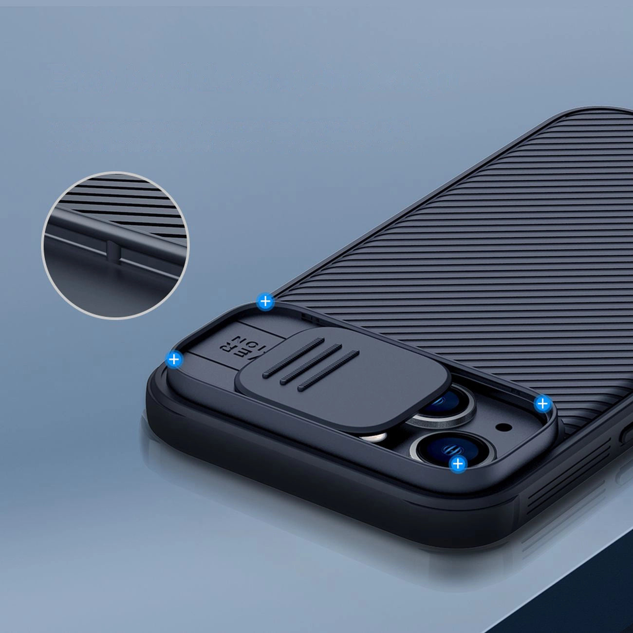 Nillkin CamShield Pro Magnetic Case iPhone 14 Plus Cover Camera Protector Blue (with MagSafe)_9