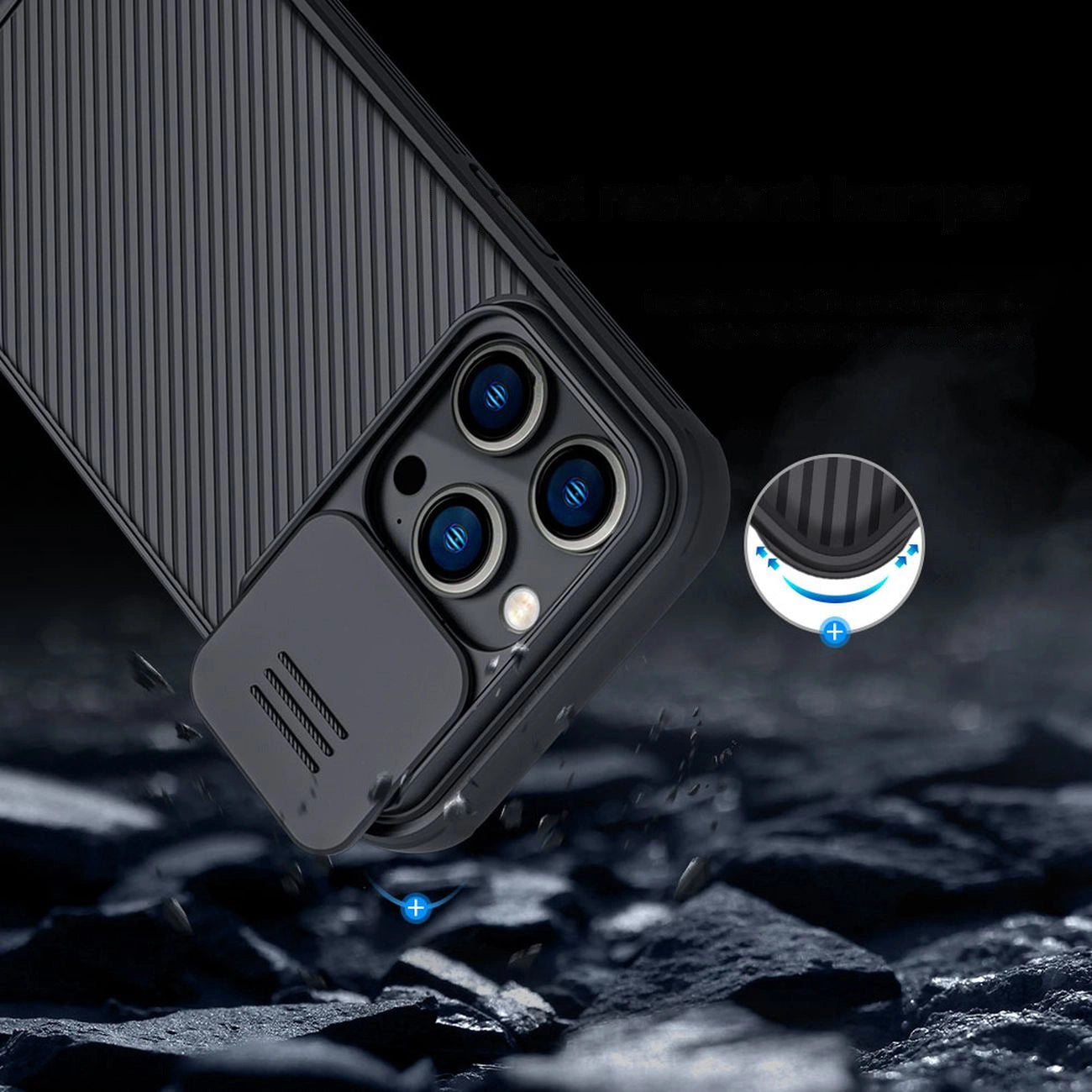 Nillkin CamShield Pro Case iPhone 14 Pro Armored Cover Camera Protector Blue_14