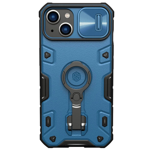 Nillkin CamShield Armor Pro Case iPhone 14 Plus armored cover with camera cover ring stand blue_0