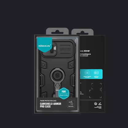 Nillkin CamShield Armor Pro Case iPhone 14 Plus armored cover with camera cover ring stand blue_4