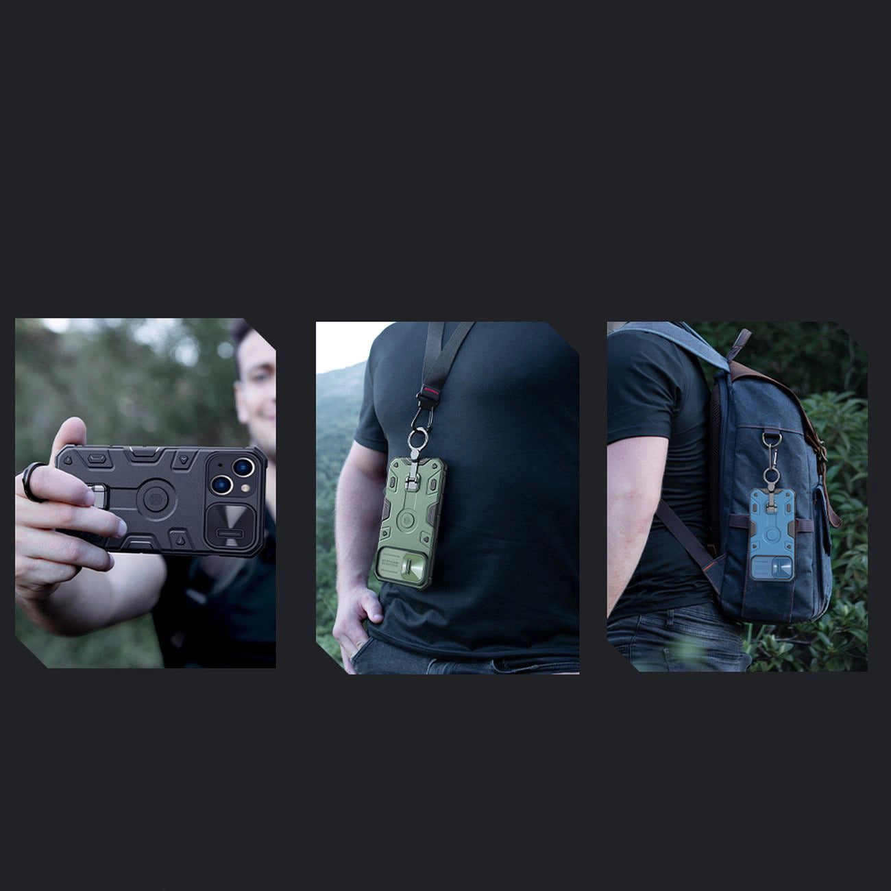 Nillkin CamShield Armor Pro Magnetic Case iPhone 14 Plus MagSafe armored cover stand ring black_12