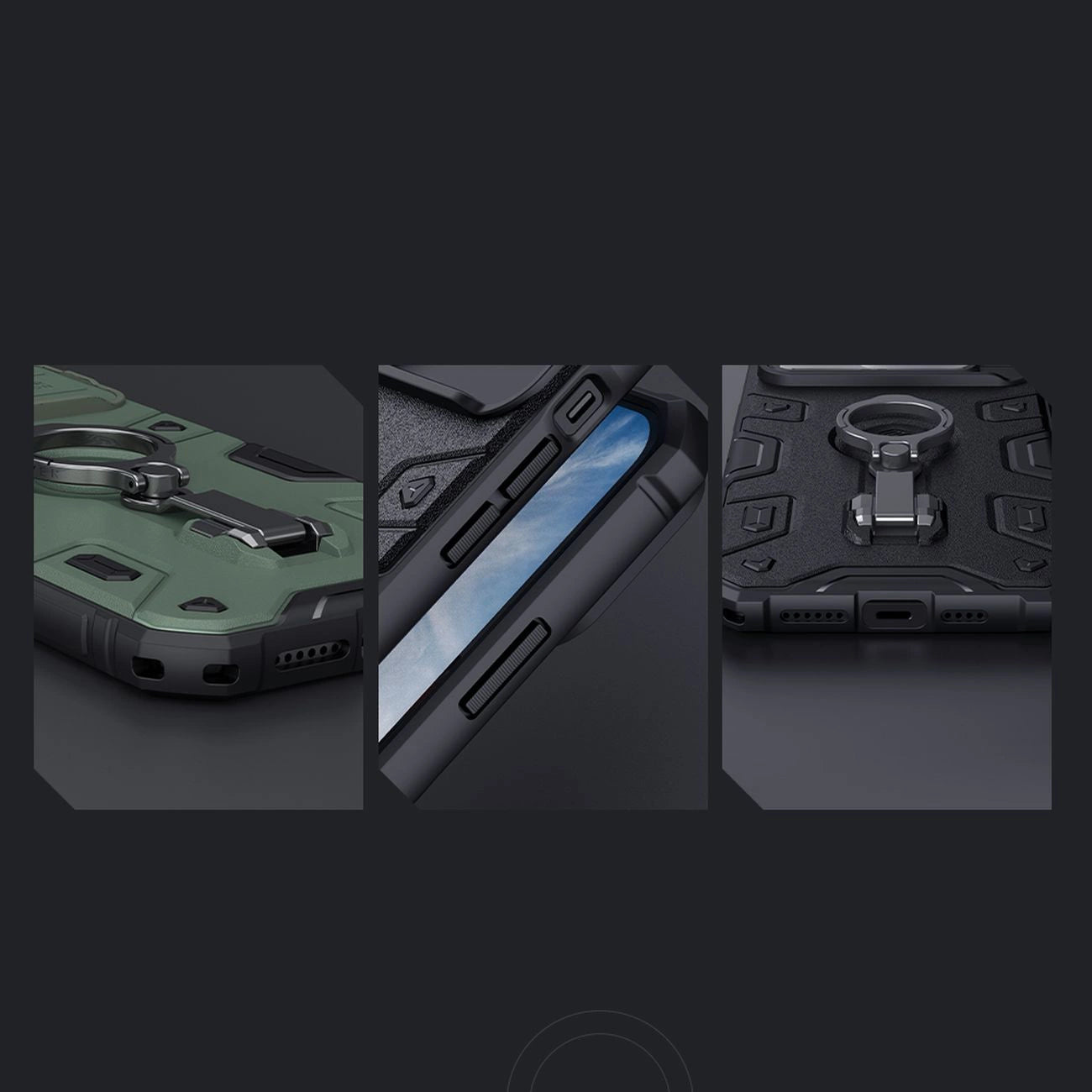Nillkin CamShield Armor Pro Magnetic Case iPhone 14 Plus MagSafe armored cover stand ring black_13