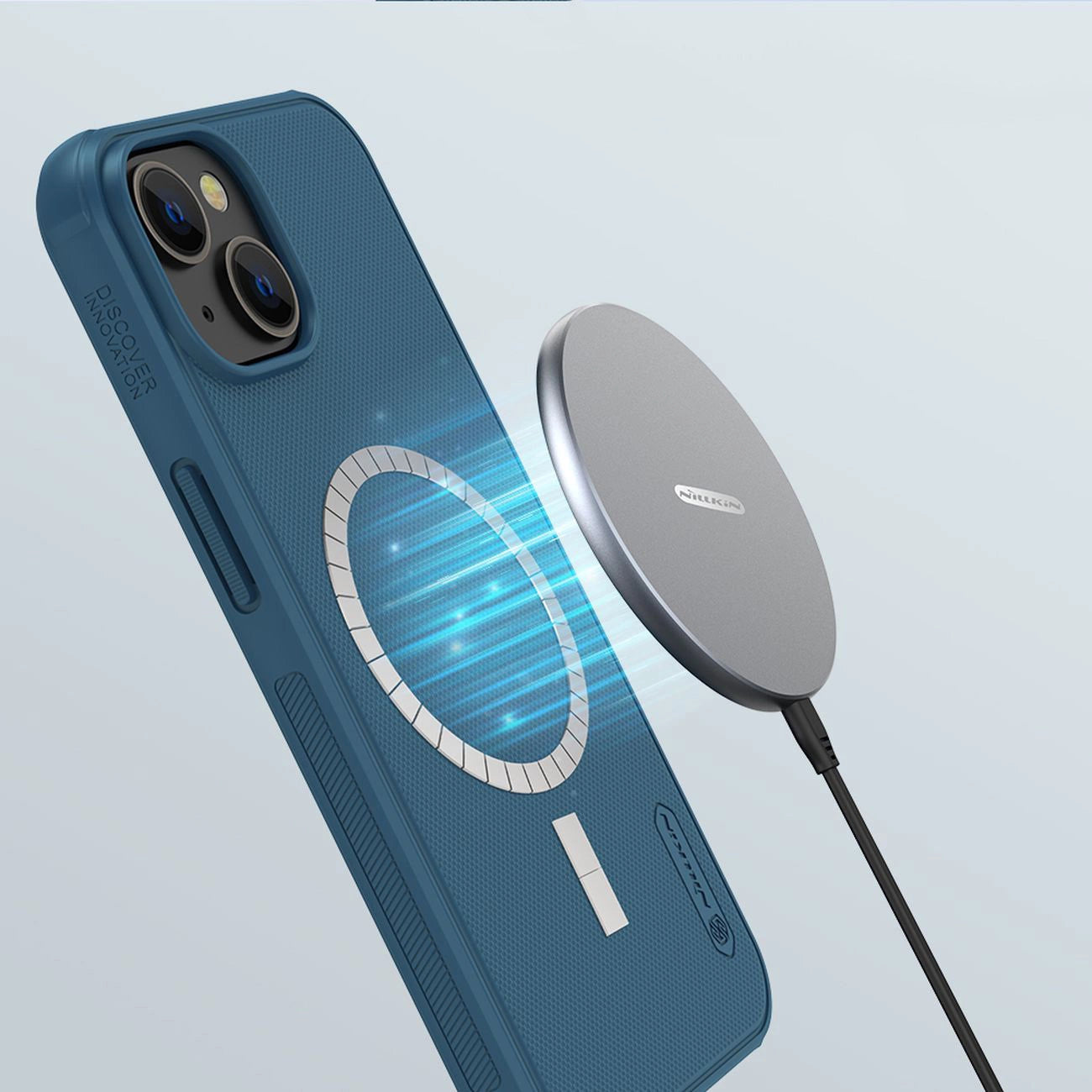 Nillkin Super Frosted Shield Pro Magnetic Case for iPhone 14 Plus with MagSafe magnetic blue_10