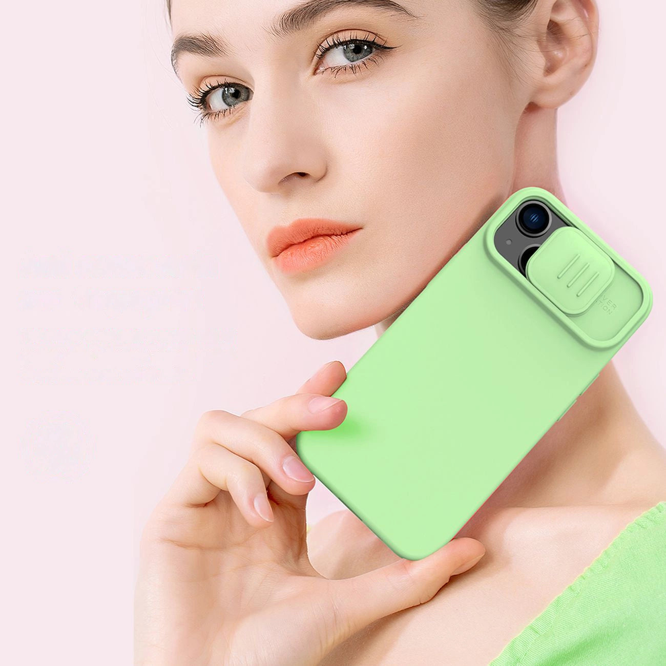 Nillkin CamShield Magnetic Silicone Case iPhone 14 Plus Magnetic MagSafe Cover with Camera Protector Green_13