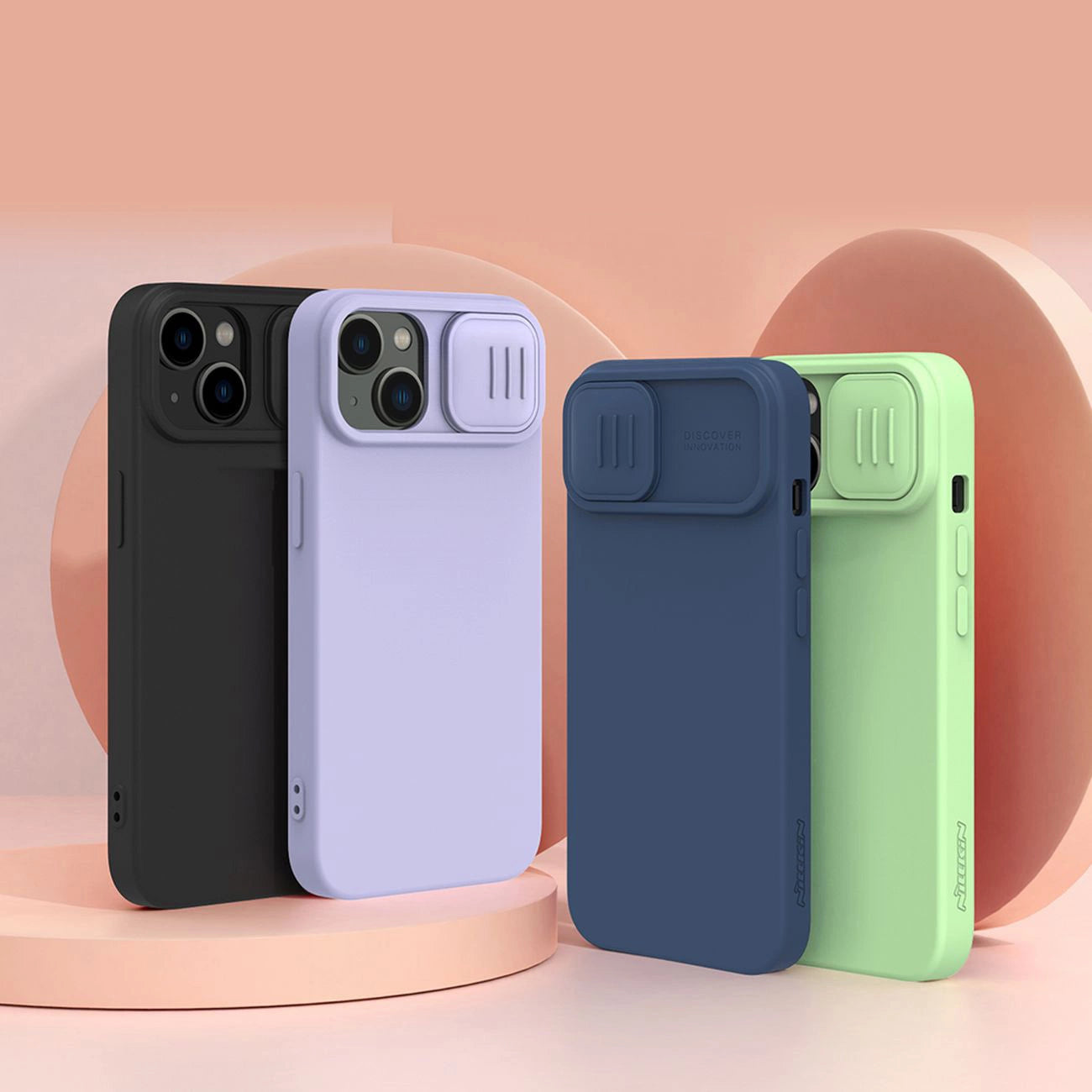 Nillkin CamShield Silky Silicone Case iPhone 14 case cover with camera cover blue_14