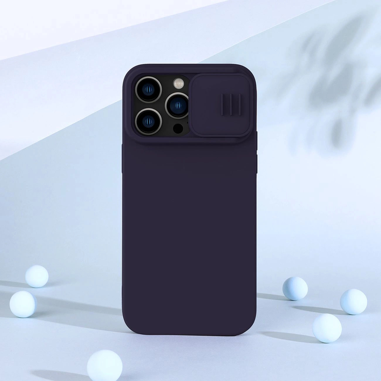 Nillkin CamShield Silky Silicone Case iPhone 14 Pro Max Silicone Cover with Camera Protector Blue_18