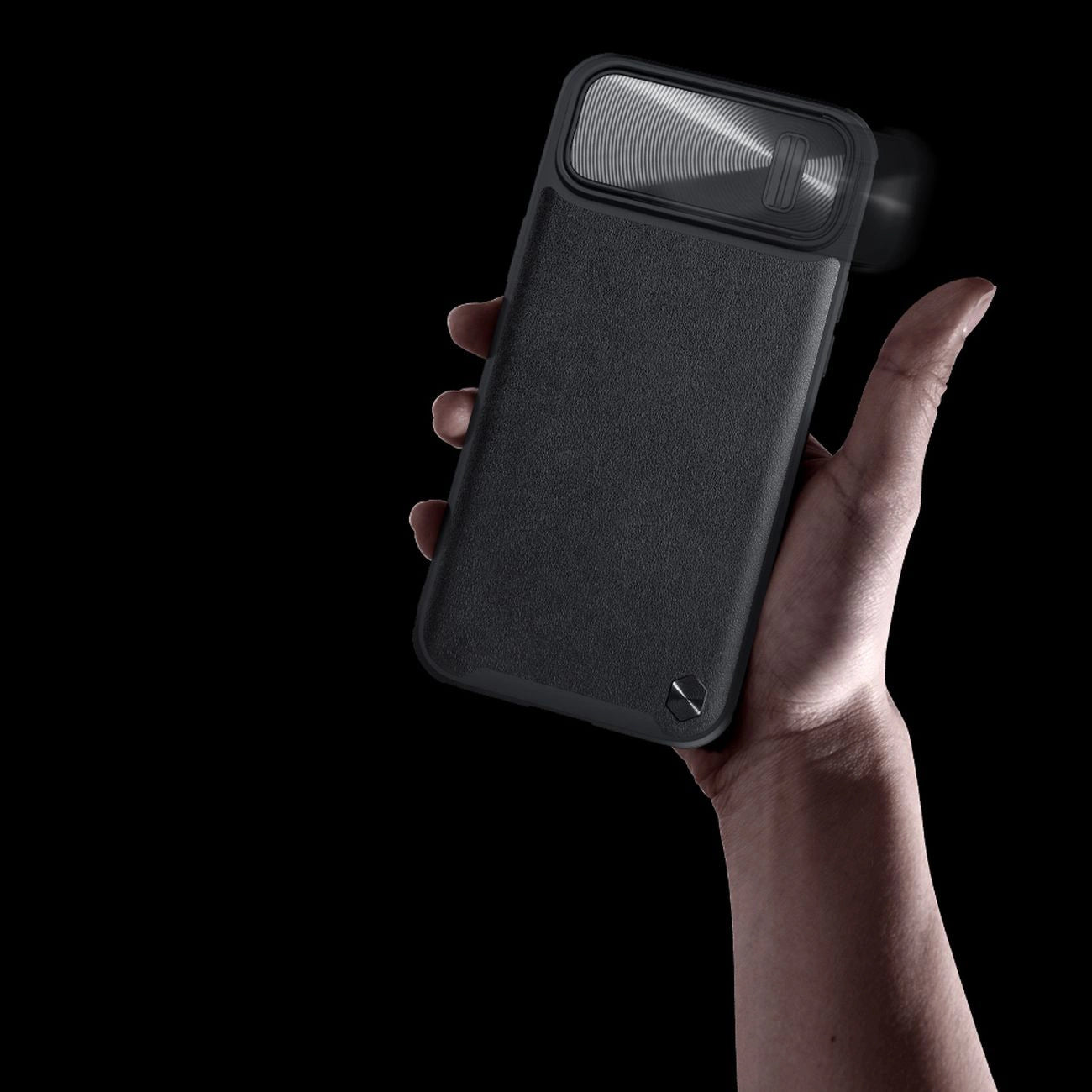Nillkin CamShield Leather S Case iPhone 14 case cover with camera cover black_10